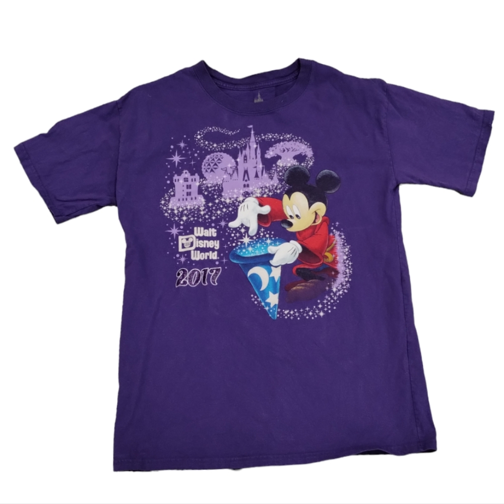 Disney Parks Walt Disney World Purple Mickey Mouse 2017 T-shirt Youth XLarge